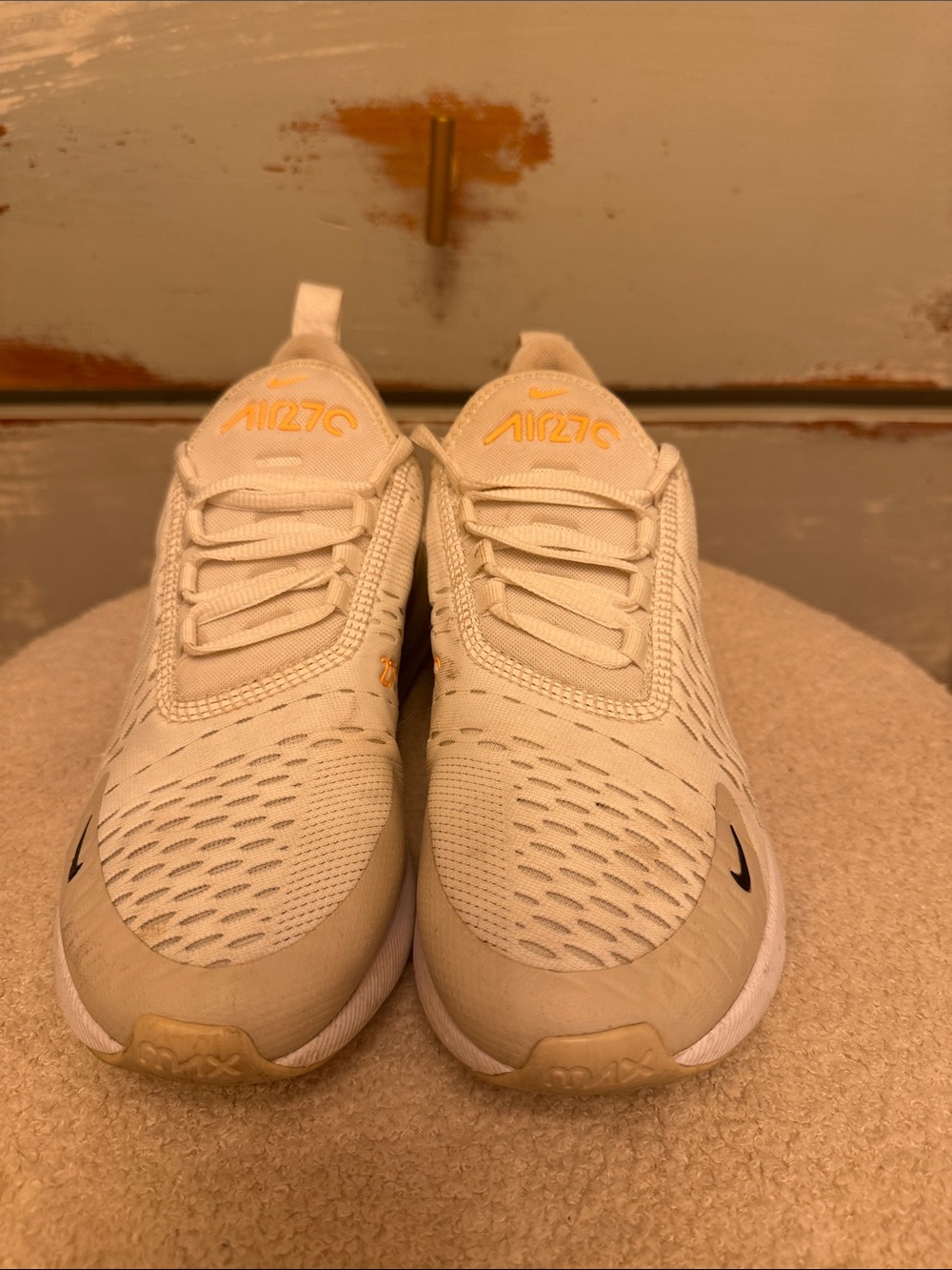 Nike Air Max 270 Men's Sneakers - Cream/Light Brown Accents
